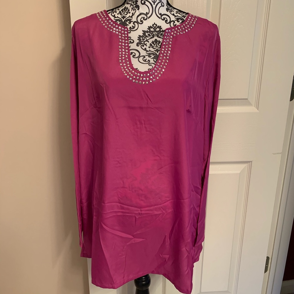 New without tags AVON Pink Embellished Blouse